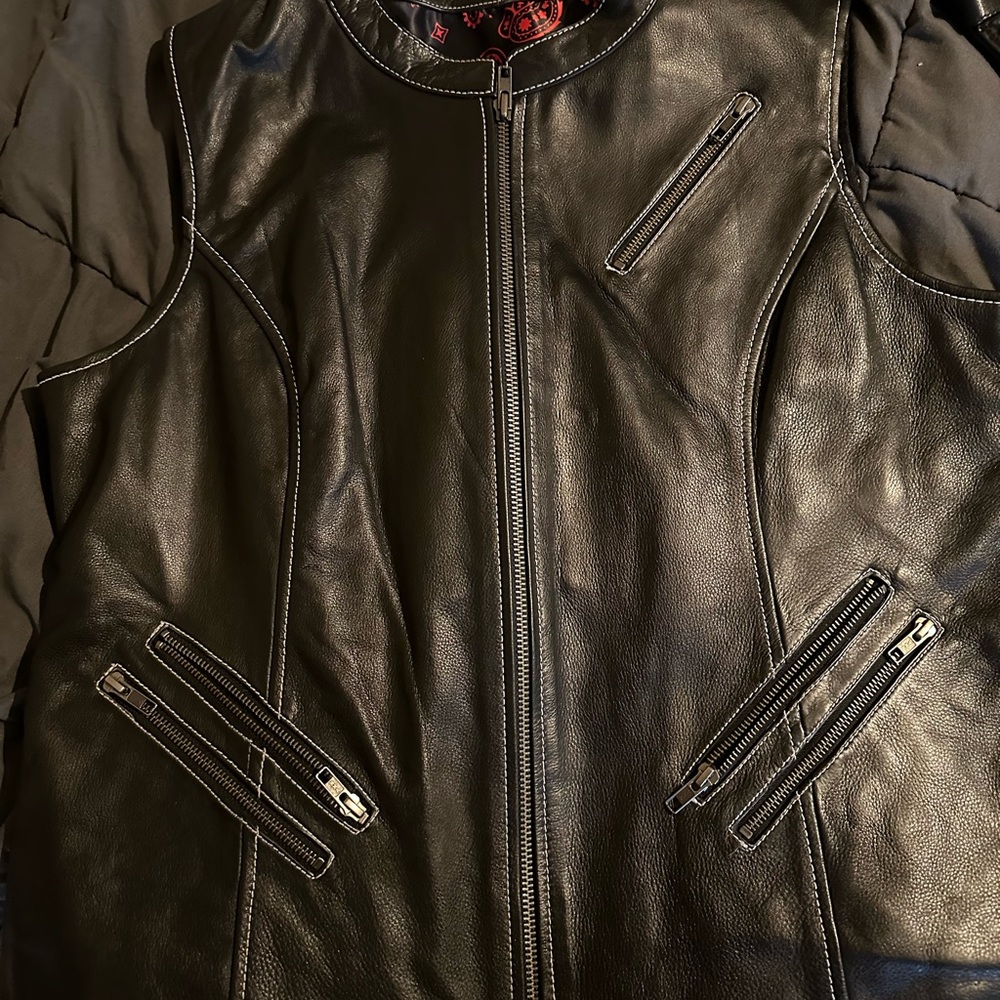 Ladies leather vests